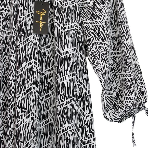 Yumi Kim 100% Silk Sheath Dress Zebra Black & White Abstract Animal Print (flaw) - Picture 8 of 11